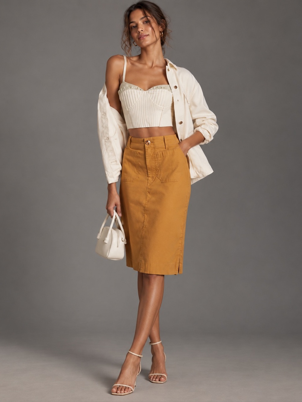 AnthropologieMaeve Colette Mustard High-Rise Pencil Skirt
